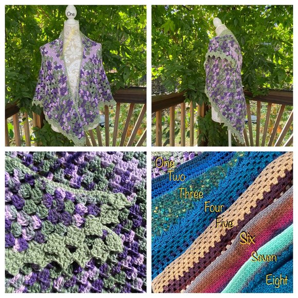 Handmade crocheted shawl shrug sweater. #1 - Picture 4 of 5